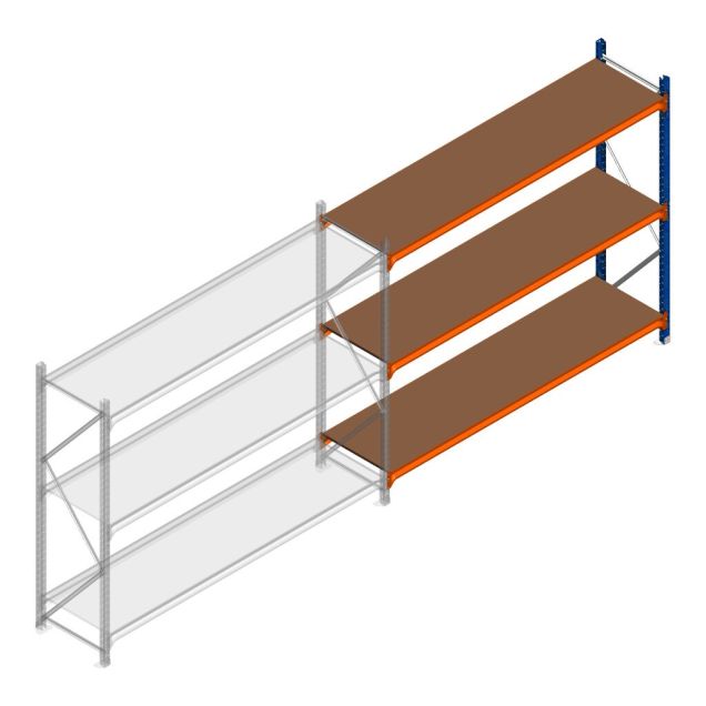 Weitspannregal Kimer 1750x2250x600 mm (hxbxt) 3 Ebenen Anbauregal