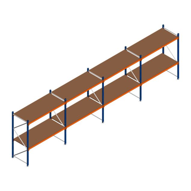 Vorteilsreihe Weitspannregal Kimer 1750x6250x800 mm (HxBxT) 2 Ebenen mit vormontierten Rahmen