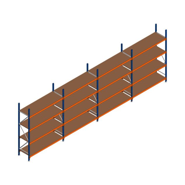 Vorteilsreihe Weitspannregal Kimer 2250x6250x600 mm (HxBxT) 4 Ebenen mit vormontierten Rahmen
