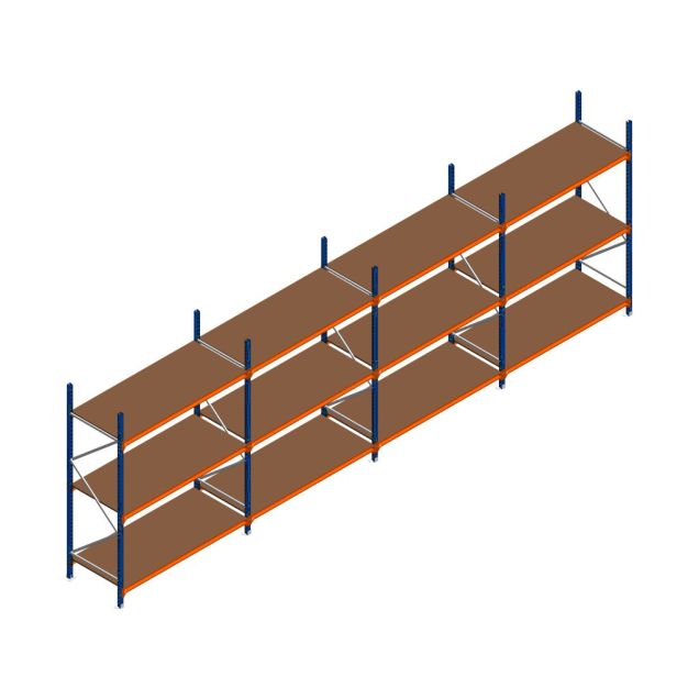 Vorteilsreihe Weitspannregal Kimer 2250x6250x800 mm (HxBxT) 3 Ebenen mit Vormontierten Rahmen