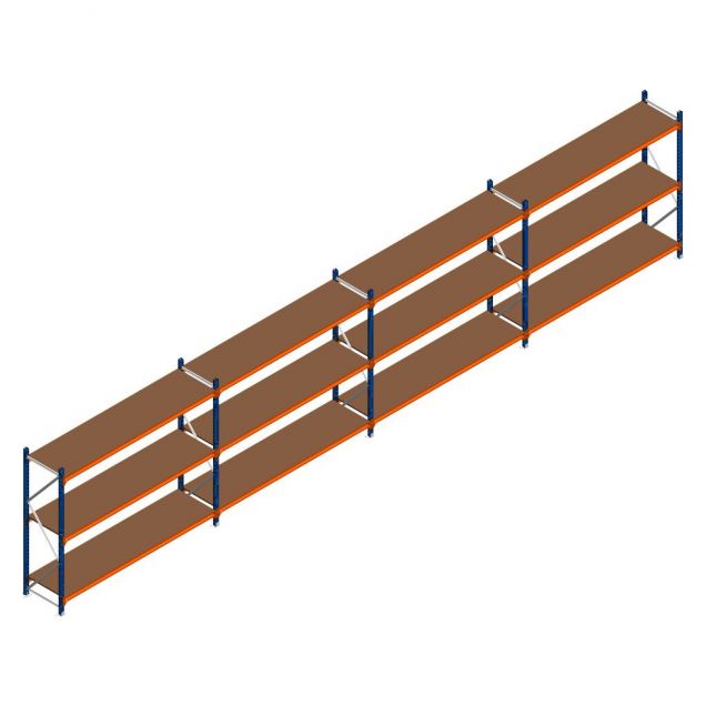 Vorteilsreihe Weitspannregal Kimer 1750x9250x600 mm (hxbxt) 3 Ebenen mit vormontierten Rahmen