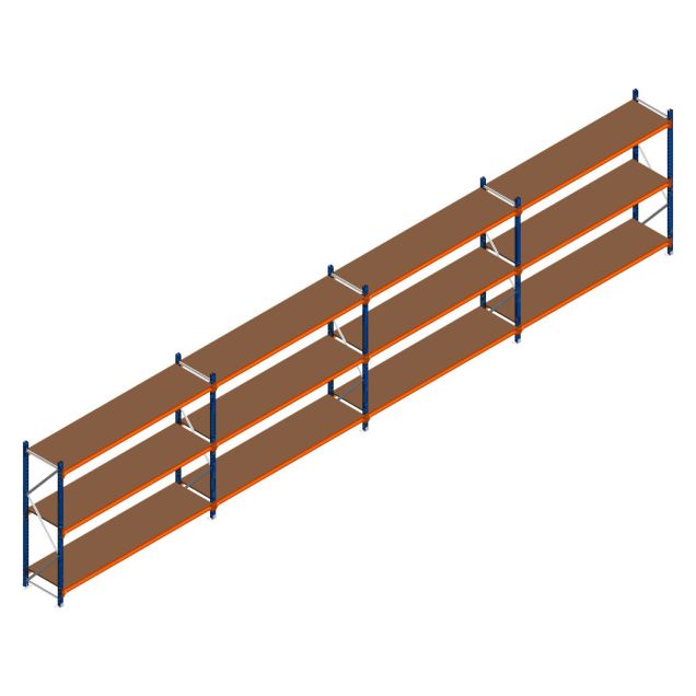 Vorteilsreihe Weitspannregal Kimer 1750x9250x600 mm (HxBxT) 3 Ebenen mit vormontierten Rahmen