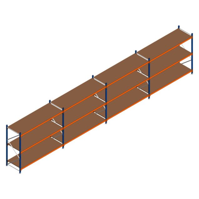 Vorteilsreihe Weitspannregal Kimer 1750x9250x800 mm (HxBxT) 3 Ebenen mit vormontierten Rahmen