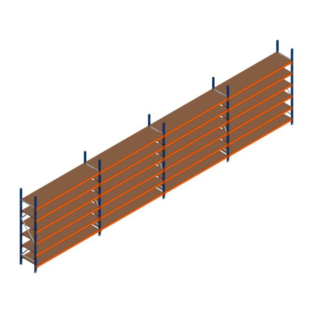 Vorteilsreihe Weitspannregal Kimer 2250x9250x600 mm (HxBxT) 6 Ebenen mit vormontierten Rahmen