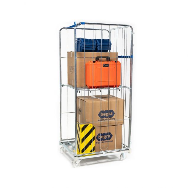 Rollcontainer 3-heks 810x715x1800 mm (lxbxh) verzinkt