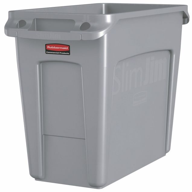 Slim Jim Container mit Luftschlitzen, 60ltr grau, Rubbermaid