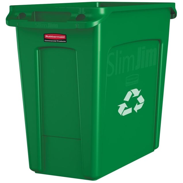 Slim Jim Container mit Luftschlitzen, 87 Liter grün, Rubbermaid