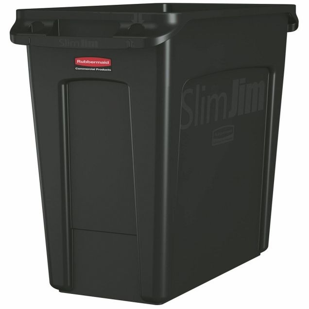 Slim Jim Behälter mit Lüftungsschlitzen, 87ltr schwarz, Rubbermaid