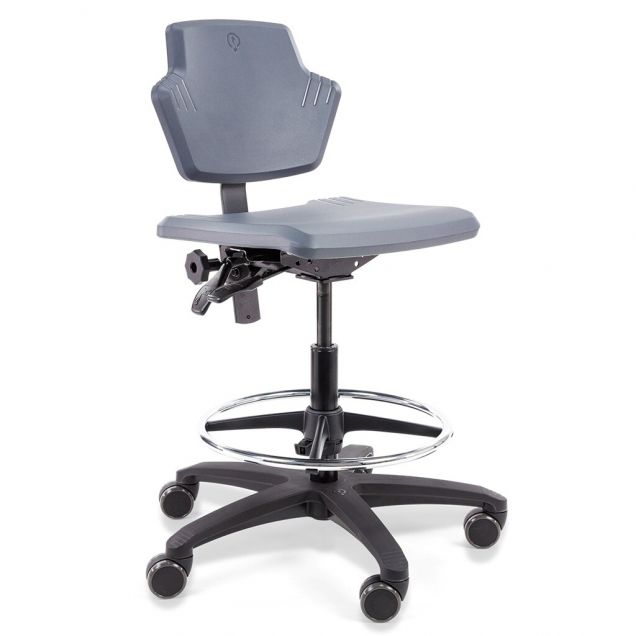 Score Arbeitsstuhl Spirit 1501 mit Rollen und Fußring Schwarz