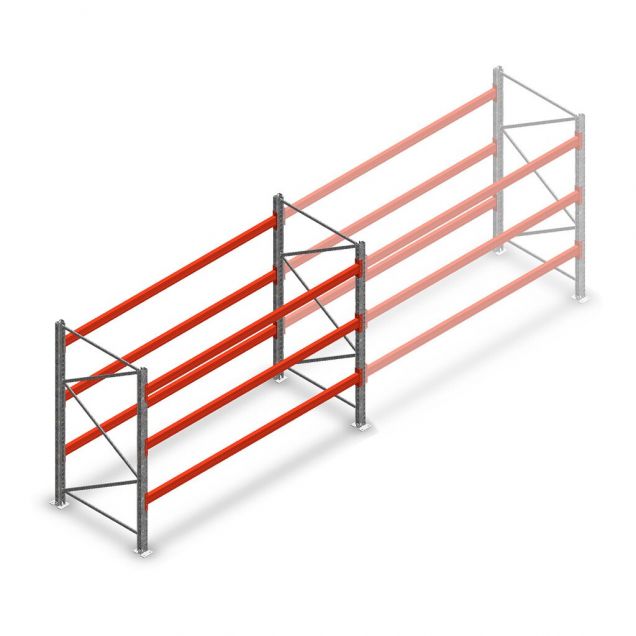 Palettenregal AR T2 2000x2700x1100mm (hxbxt) 3 Ebenen 2844kg/Ebene Anfangsregal