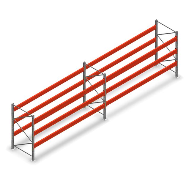 Kombiangebot Palettenregal AR T2 2500x7440x1100 mm (HxBxT) 3 Ebenen 3004kg/Eb. mit vormontierten Rahmen