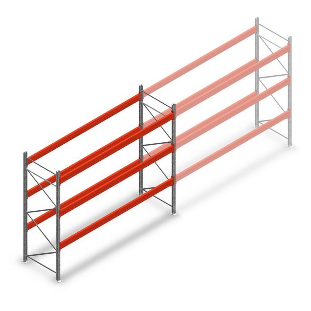 Palettenregal AR T2 3000x3300x1100mm (hxbxt) 3 Ebenen 2415kg/Eb. Anfangsregal