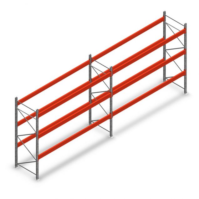 Kombiangebot Palettenregal AR T2 3000x6840x1100 mm (hxbxt) 3 Ebenen 2415kg/Eb. mit vormontierten Rahmen