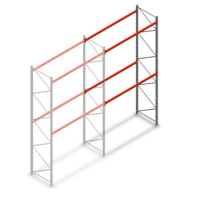 Palettenregal AR T2 4500x2700x1100mm (HxBxT) 2 Ebenen 1820kg/Eb. Anbauregal