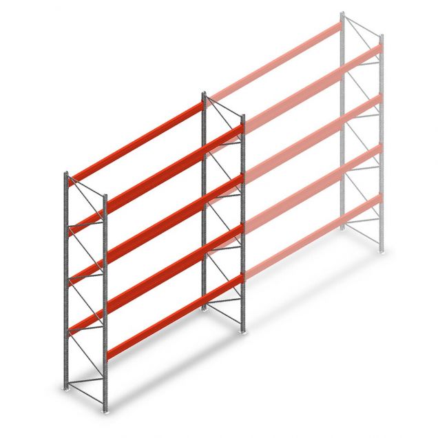 Palettenregal AR T2 4500x3600x1100mm (hxbxt) 4 Ebenen 3004kg/Eb. Anfangsregal