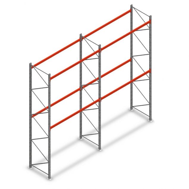 Kombiangebot Palettenregal AR T2 5000x5640x1100 mm (hxbxt) 2 Ebenen 3636kg/Eb. mit vormontierten Rahmen