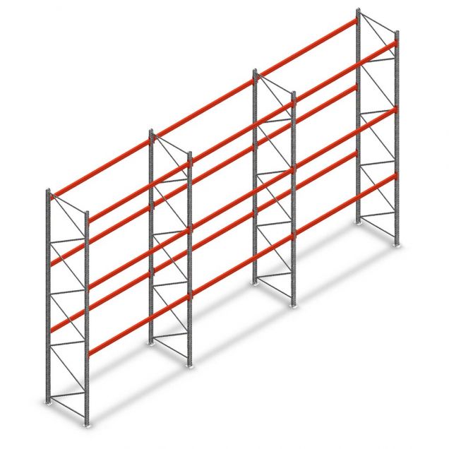 Vorteilsreihe Palettenregal AR T2 5000x8420x1100mm (hxbxt) 3 Ebenen 3636kg/Eb. mit vormontierten Rahmen