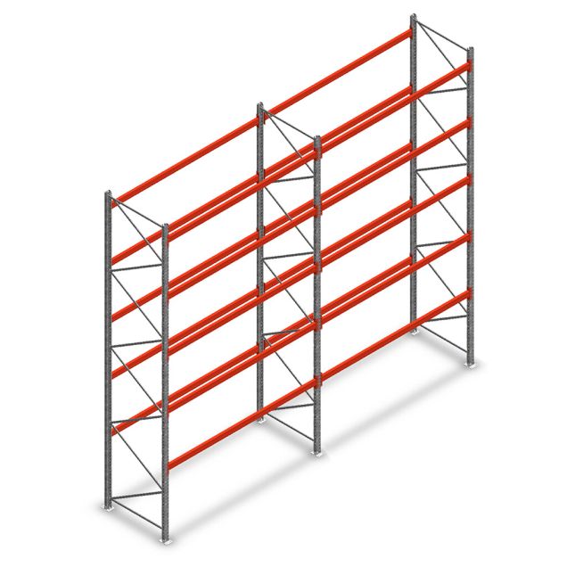 Kombiangebot Palettenregal AR T2 5000x5640x1100 mm (HxBxT) 5 Ebenen 1820kg/Eb. mit vormontierten Rahmen