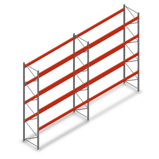 Kombiangebot Palettenregal AR T2 4500x6840x1100 mm (HxBxT) 4 Ebenen 2415kg/Eb. mit vormontierten Rahmen