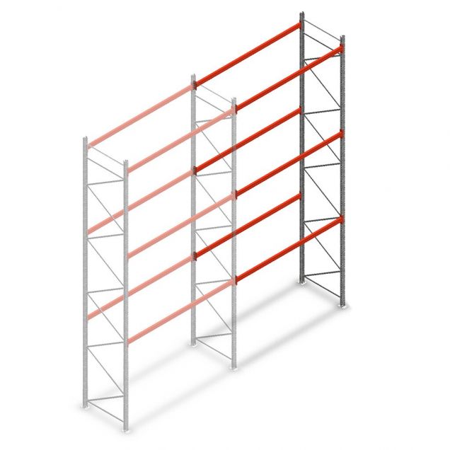 Palettenregal AR T2 6000x2700x1100mm (hxbxt) 3 Ebenen 2844kg/Eb. Anbauregal