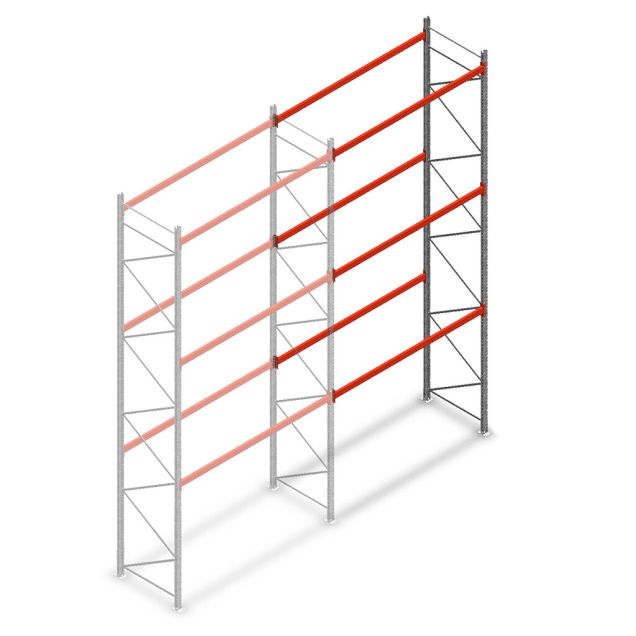 Palettenregal AR T2 6000x2700x1100mm (HxBxT) 3 Ebenen 2844kg/Eb. Anbauregal