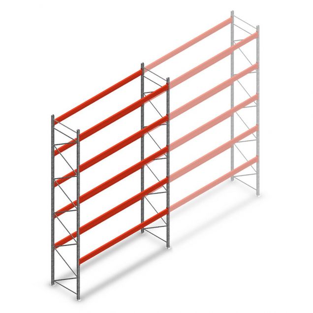 Palettenregal AR T2 6000x3600x1100mm (hxbxt) 5 Ebenen 2252kg/Eb. Anfangsregal