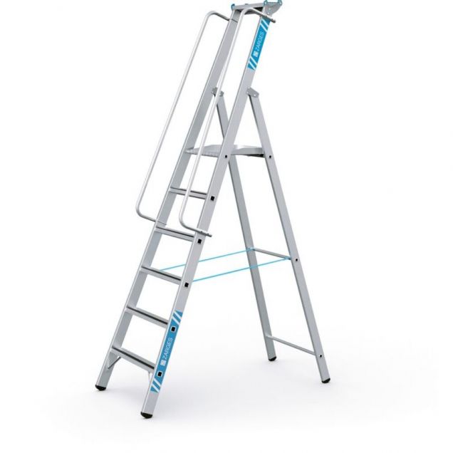 Treppenleiter mit extra großem Plattform Zarges Meistertritt S 6 Stufen