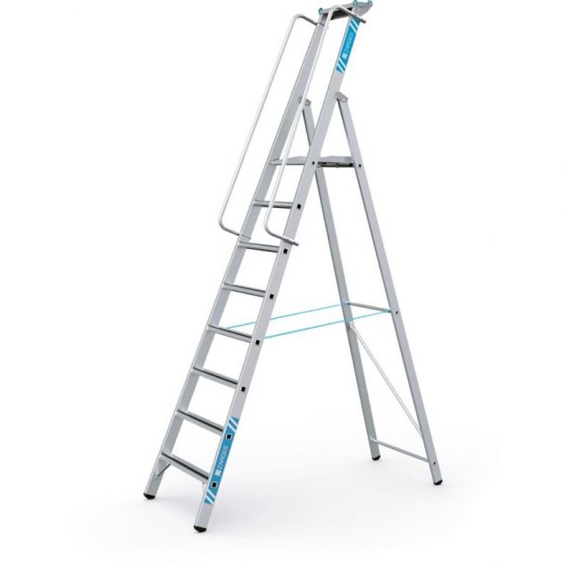 Leiter mit extra großer Plattform Zarges Meistertritt S 8 Stufen