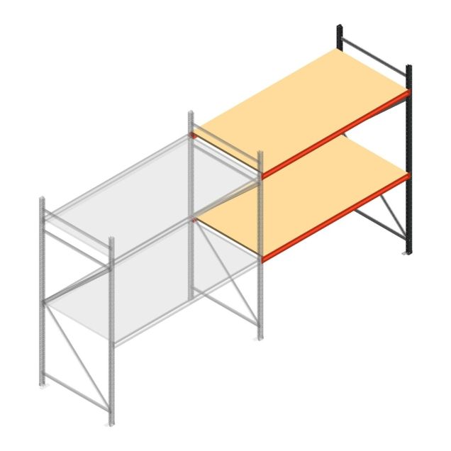 Weitspannregal AR 2500x2250x1000 mm (hxbxt) 2 Ebenen verzinkt Anbauregal mit vormontierten Rahmen