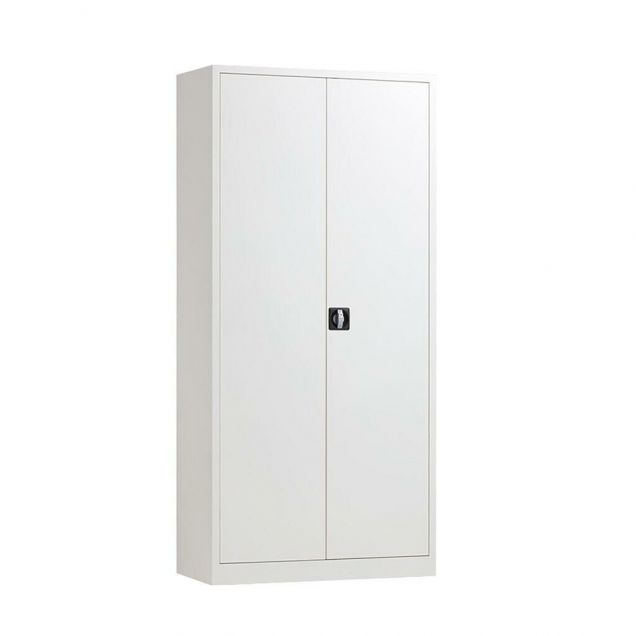 Abschließbarer Metallschrank mit Flügeltüren, Lagerschrank 1800x800x380 mm (hxbxt) grau