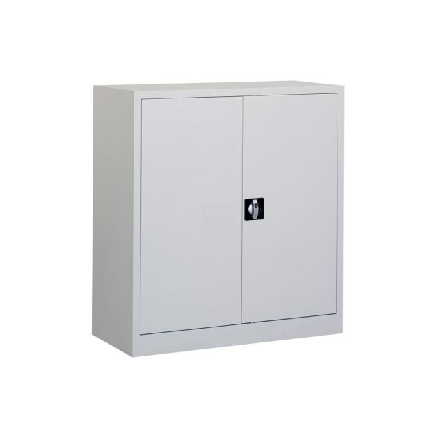 Abschließbarer Metall-Flügeltürenschrank, Lager-Schrank 1000x800x380 mm (hxbxt) grau