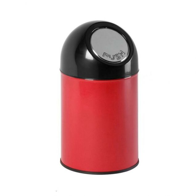 Abfallbehälter mit Pushdeckel 30 Liter rot-schwarz