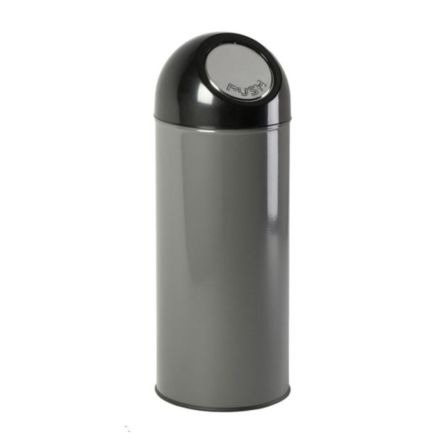 Abfallbehälter mit Pushdeckel 55 Liter metallic-schwarz