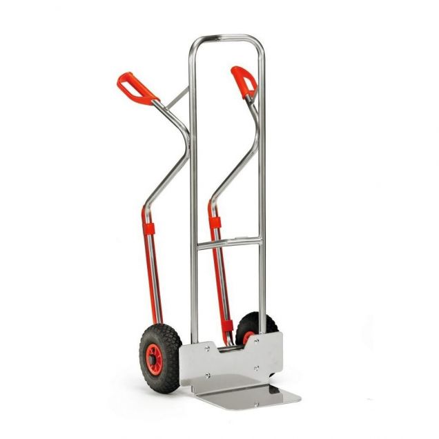 Aluminium Sackkarre 200 kg 1300 mm mit Luftreifen und Gleitschienen