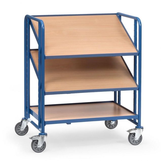 Lagerbehälterwagen 250 kg mit 3 Holzetagen 820x610