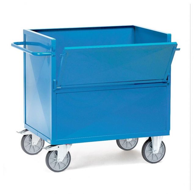 Behälterwagen 600 kg 1000x700 mit Wänden aus Stahlblech