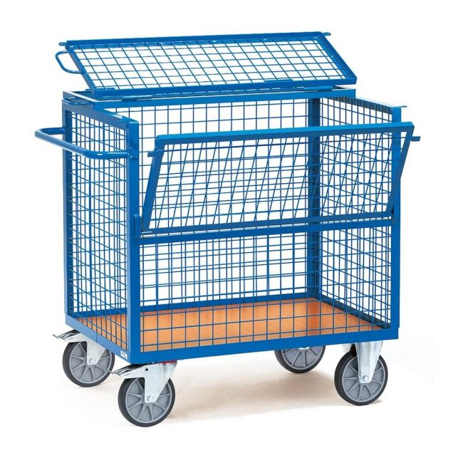 Boxwagen 600 kg 1200x800 mit Gitterwänden und Deckel