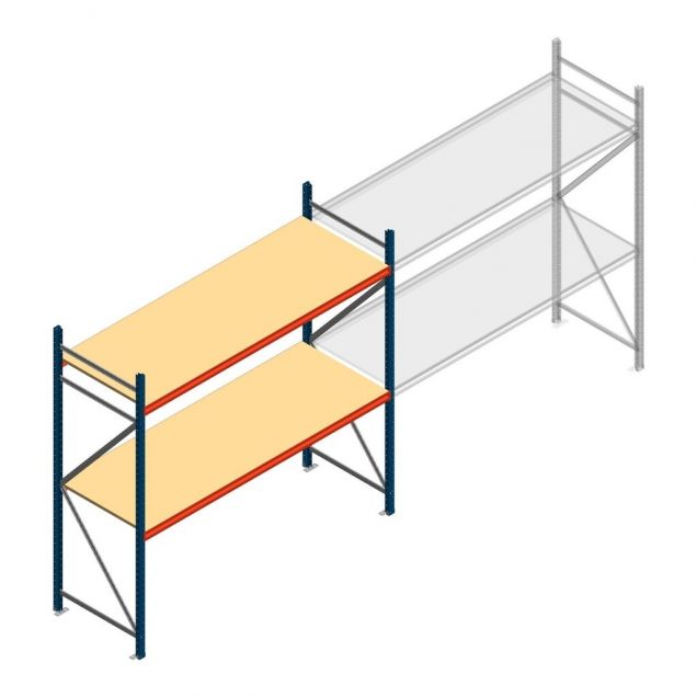 Weitspannregal AR 2000x2700x800 mm (hxbxt) 2 Ebenen blau Anfangsregal