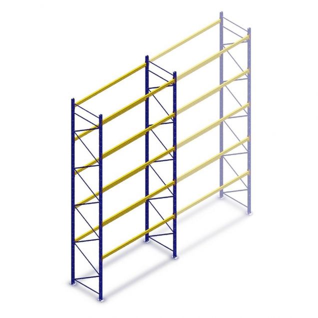 Gebrauchtes Esmena Palettenregal 7100x3600x1100mm (hxbxt) 5 Ebenen Anfangsregal