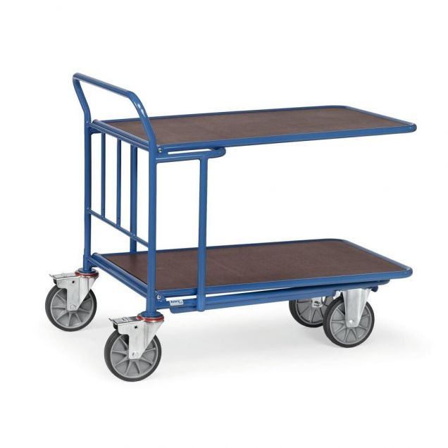 Cash & carry Wagen 500 kg 1000x700 (lxb) mit Schiebegriff und 2 verstellbaren Etagen