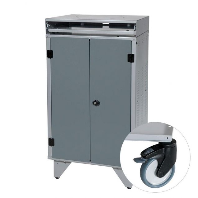 Computerschrank für PC mit Türen, fahrbar