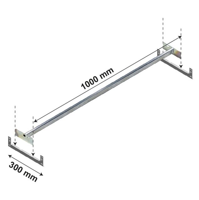 Kleiderstange für Ebene Medium Duty 1000x300 mm (bxt)