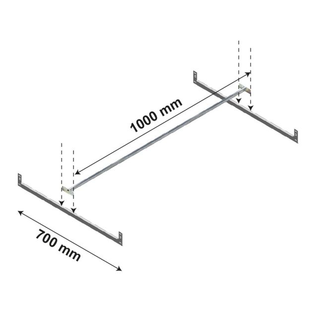 Kleiderstange Ebene Medium Duty 1000x700 mm (bxt)