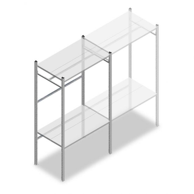 Konfektionsregal Medium Duty 2000x1000x600 mm (hxbxt) 1 Stange 2 Fachböden Anfangsregal