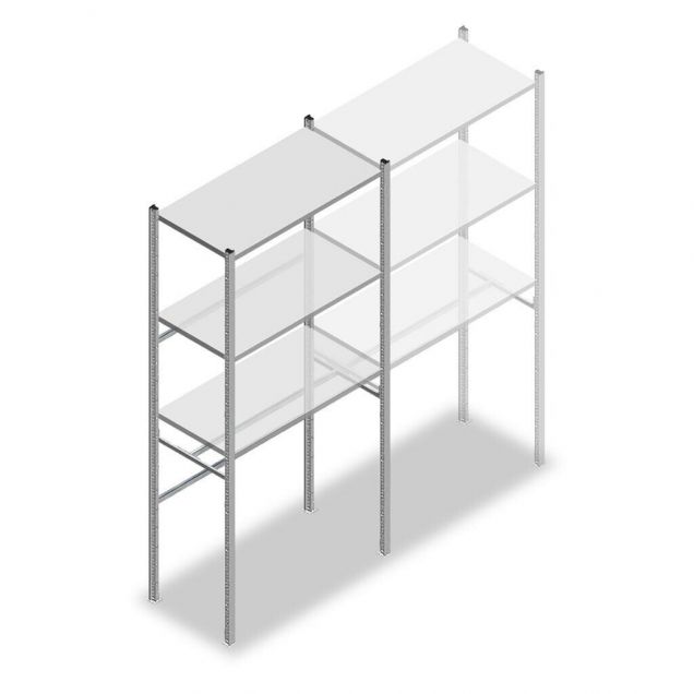 Bekleidungsregal Medium Duty 2200x1000x500 mm (hxbxt) 1 Stange 3 Fachböden Anfangsregal