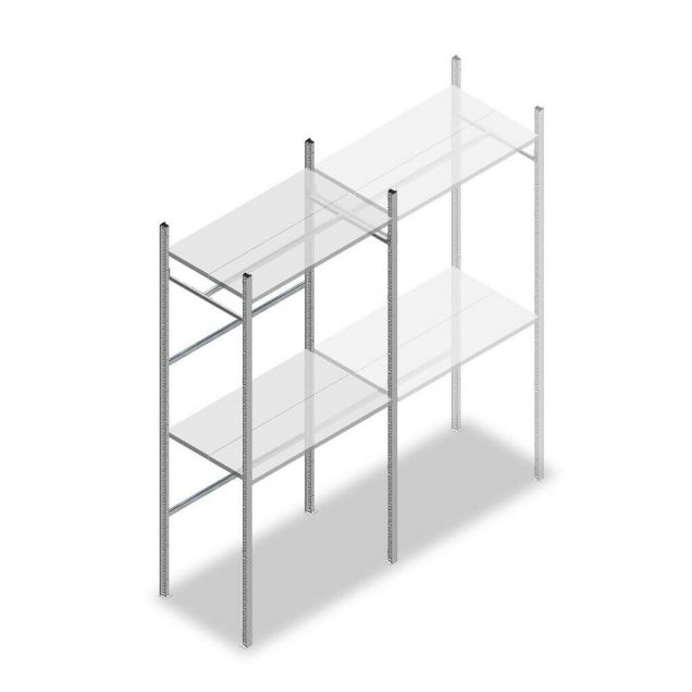 Konfektionsregal Medium Duty 2200x1000x600 mm (hxbxt) 1 Stange 2 Fachböden Anfangsregal