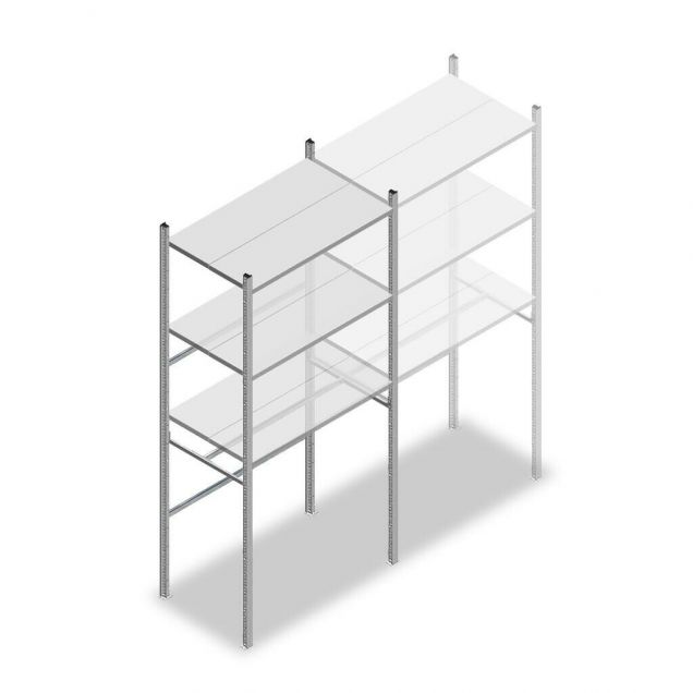 Konfektionsregal Medium Duty 2200x1000x600 mm (hxbxt) 1 Stange 3 Fachböden Anfangsregal