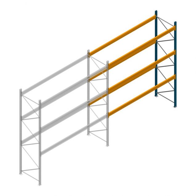 Gebrauchtes JH MPB Palettenregal 4000x3300x1100mm (hxbxt) 3 Ebenen Anbauregal