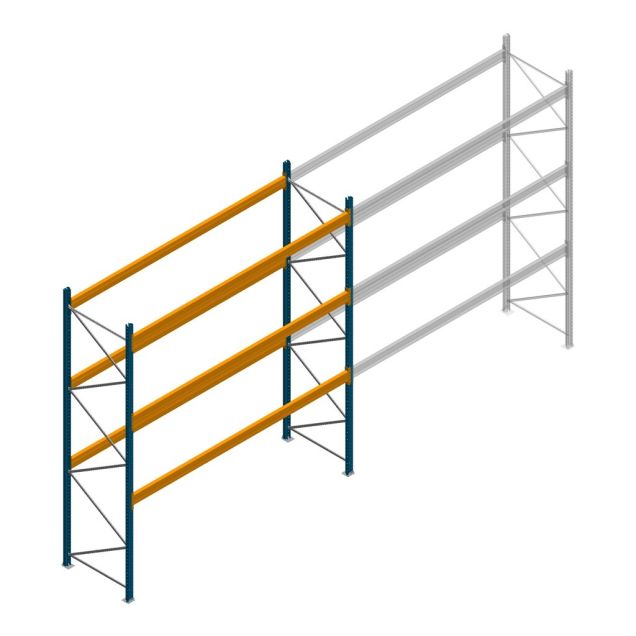 Gebrauchtes JH MPB Palettenregal 4000x3600x1100 mm (HxBxT) 3 Ebenen Grundregal