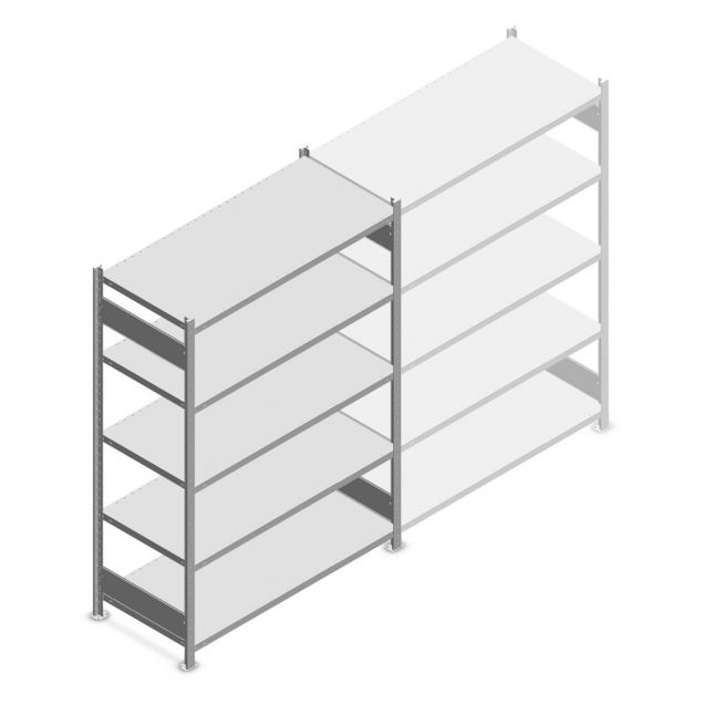 Teilweise gebrauchtes Heavy Duty Fachbodenregal 2000x1300x600 mm (hxbxt) 5 Ebenen 150 kg Anfangsregal